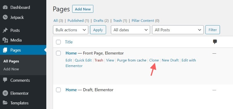 how to duplicate a page in wordpress